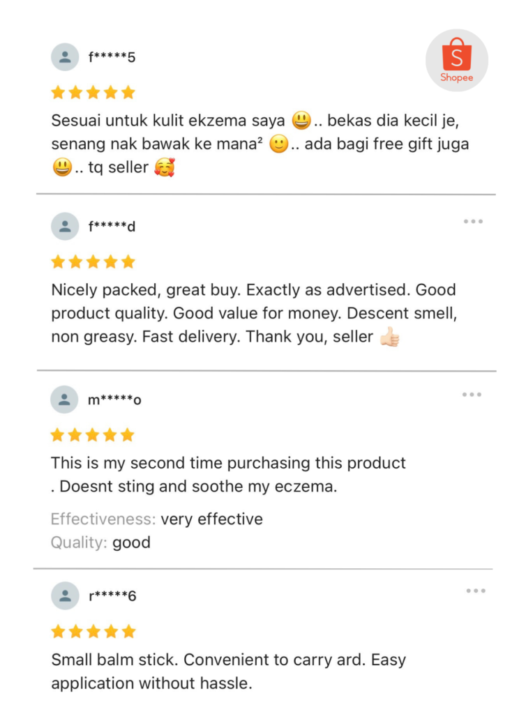 Home allvegan natural eczema balm stick