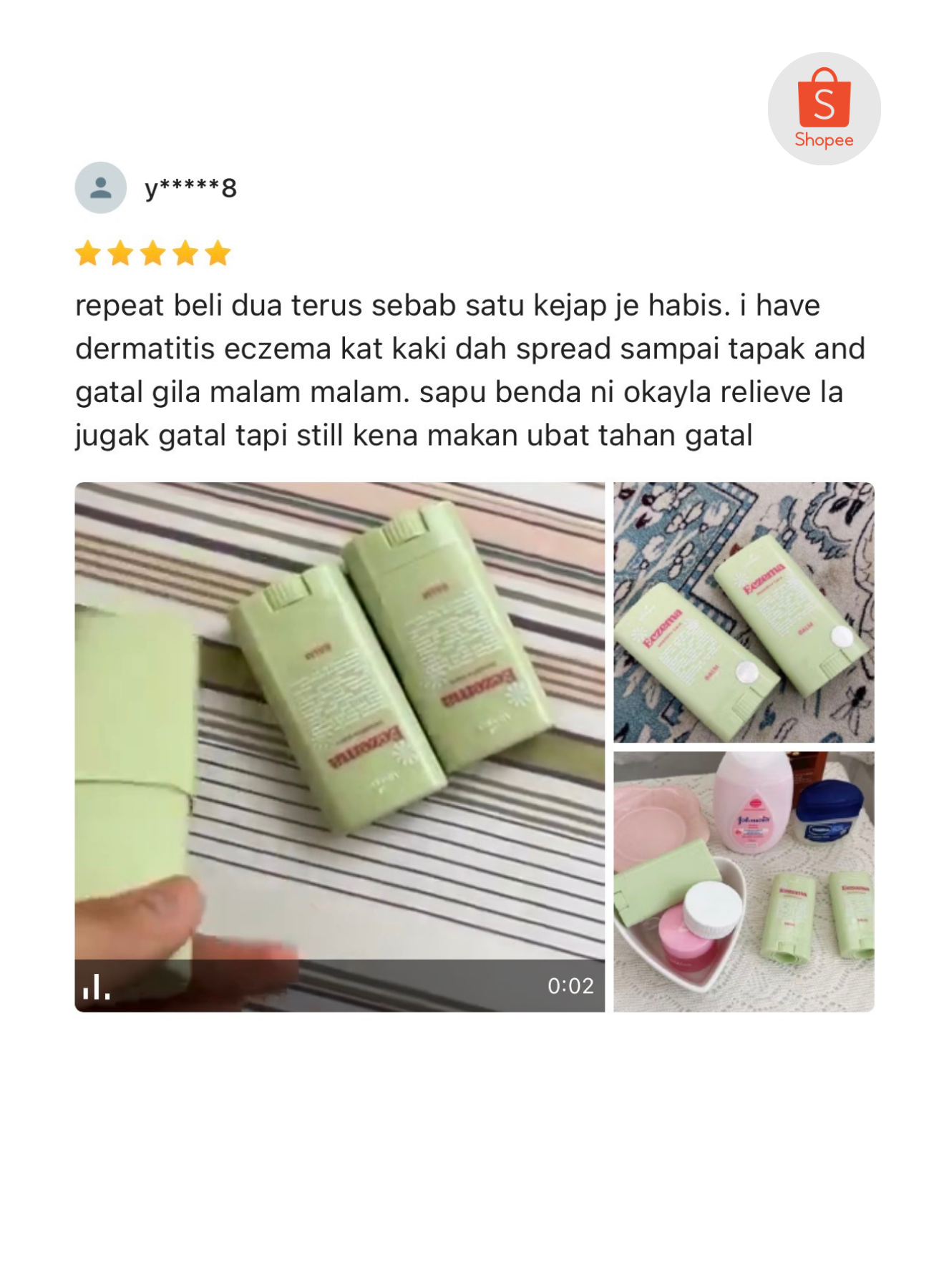 allvegan natural eczema balm stick