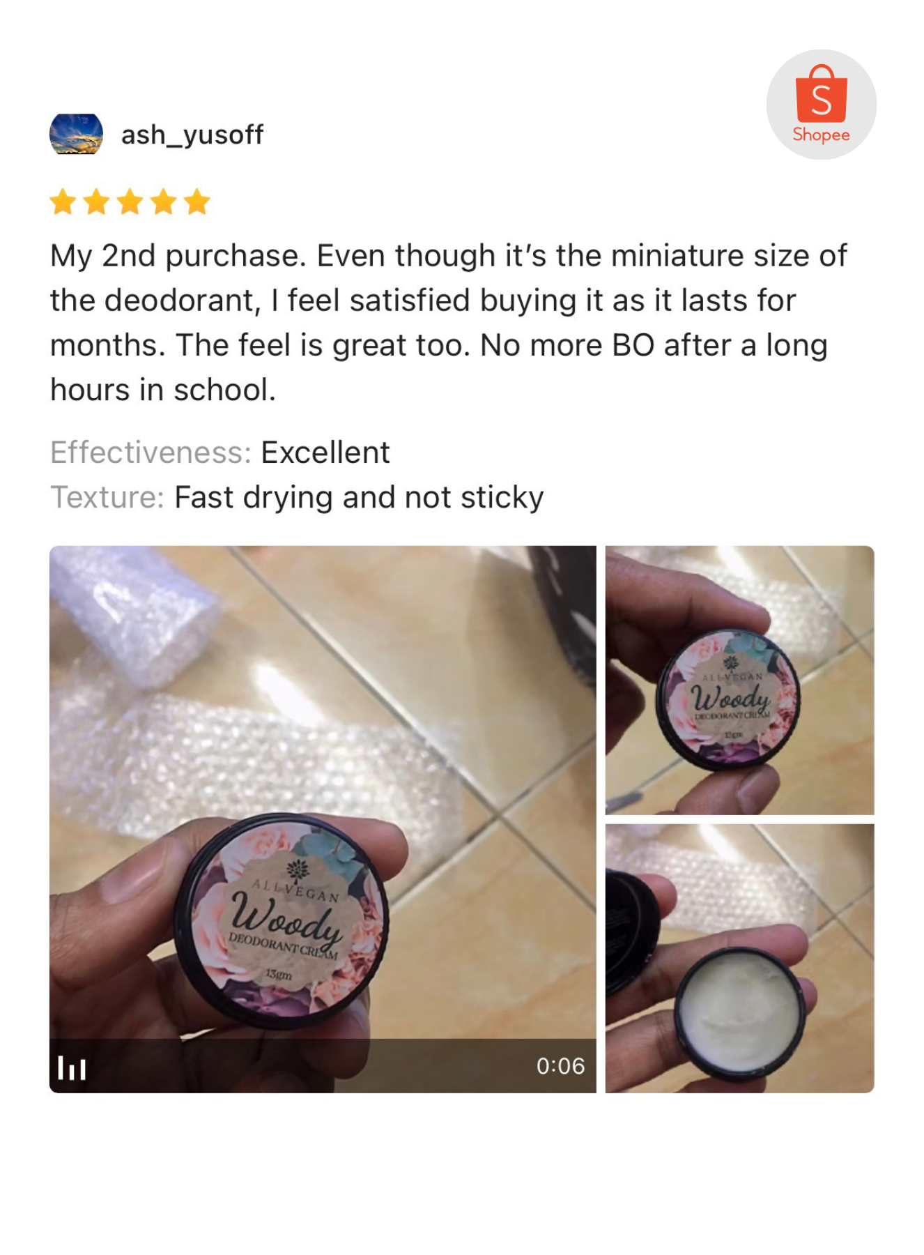 [3pcs] allvegan natural deodorant cream