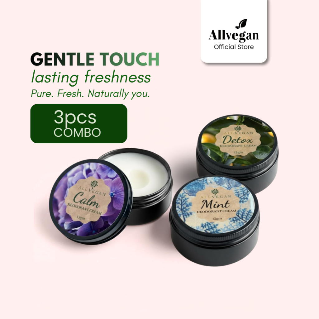 [3pcs] allvegan natural deodorant cream